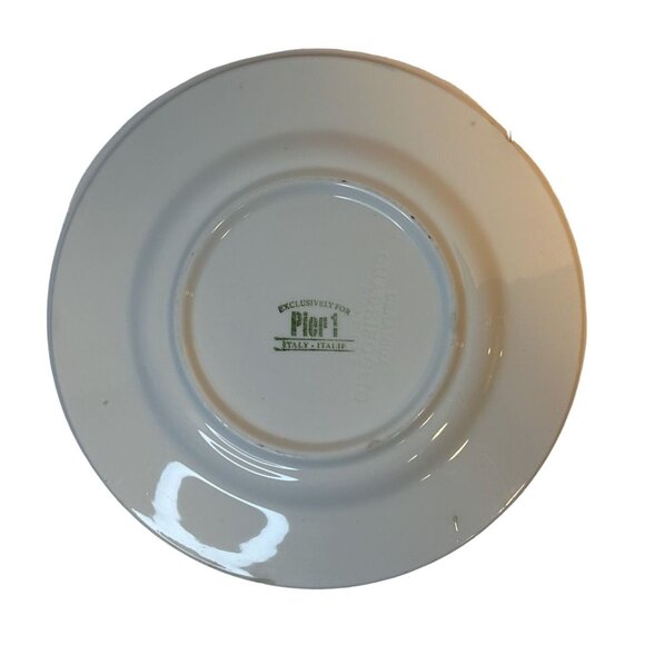 Pier 1 Imports Set-2 Versailles Ceramica Quadrifoglio Blue Green Luncheon Plates - Picture 4 of 12